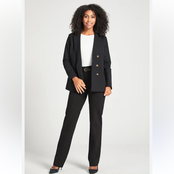 Betabrand Ponte Yoga Work Pants Straight Leg Pockets LP Business Casual Office - Picture 3 of 9